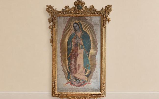 Imagen del lienzo de la Virgen de Guadalupe hallado en Arratia