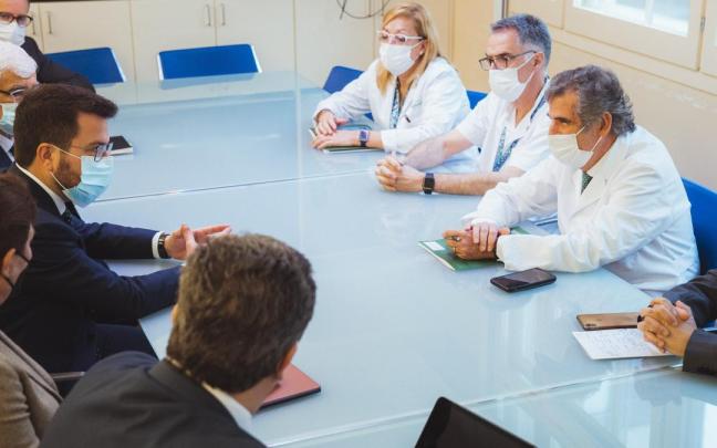 El presidente Pere Aragonès se reúne con el equipo directivo del Hospital Clínic. El presidente Pere Aragonès se reúne con el equipo directivo del Hospital Clínic.