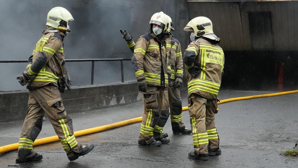 Miembros del Servicio de Prevención, Extinción de Incendios y Salvamento (SPEIS) de la Diputación Foral de Bizkaia, en una de sus intervenciones.