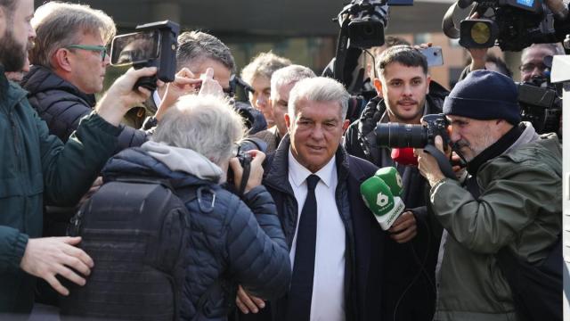 Joan Laporta, presidente del Barcelona, a la salida del juzgado.