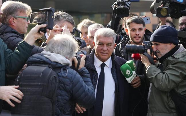 Joan Laporta, presidente del Barcelona, a la salida del juzgado.
