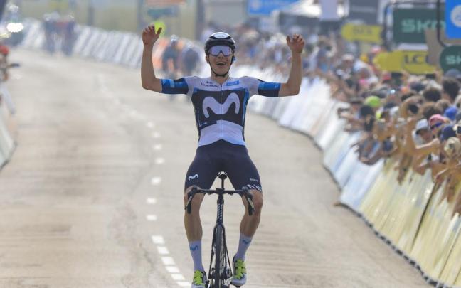 Iván Romeo celebra la victoria en solitario. / Europa Press Iván Romeo celebra la victoria en solitario.