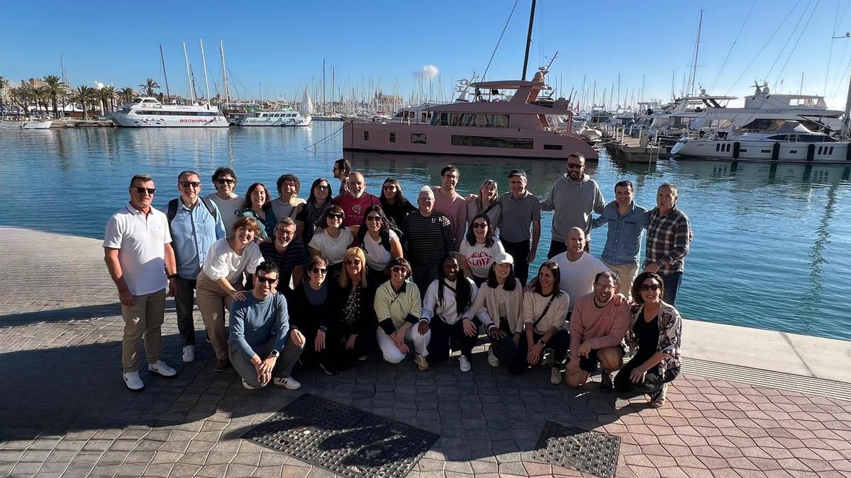 La expedición oñatiarra disfrutando de sus días por tierras mallorquinas.