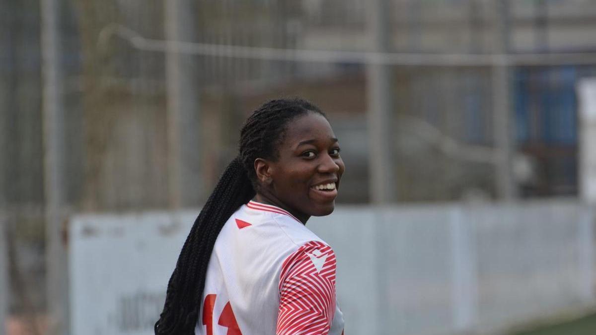 Shalma Midje, durante un entrenamiento con la selección de Guinea Ecuatorial.