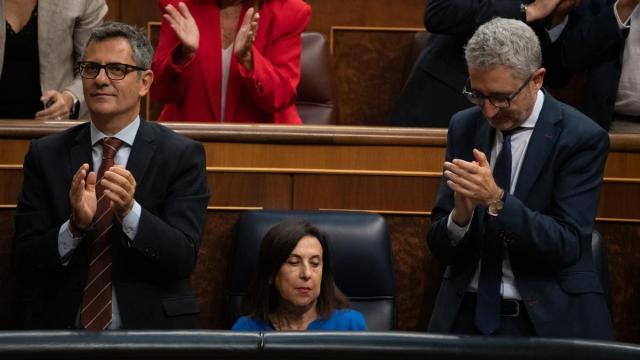Margarita Robles evita aplaudir a Sánchez en el Congreso de los Diputados