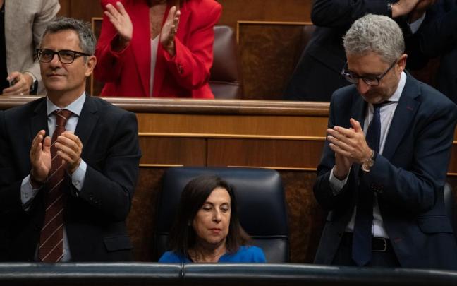 Margarita Robles evita aplaudir a Sánchez en el Congreso de los Diputados