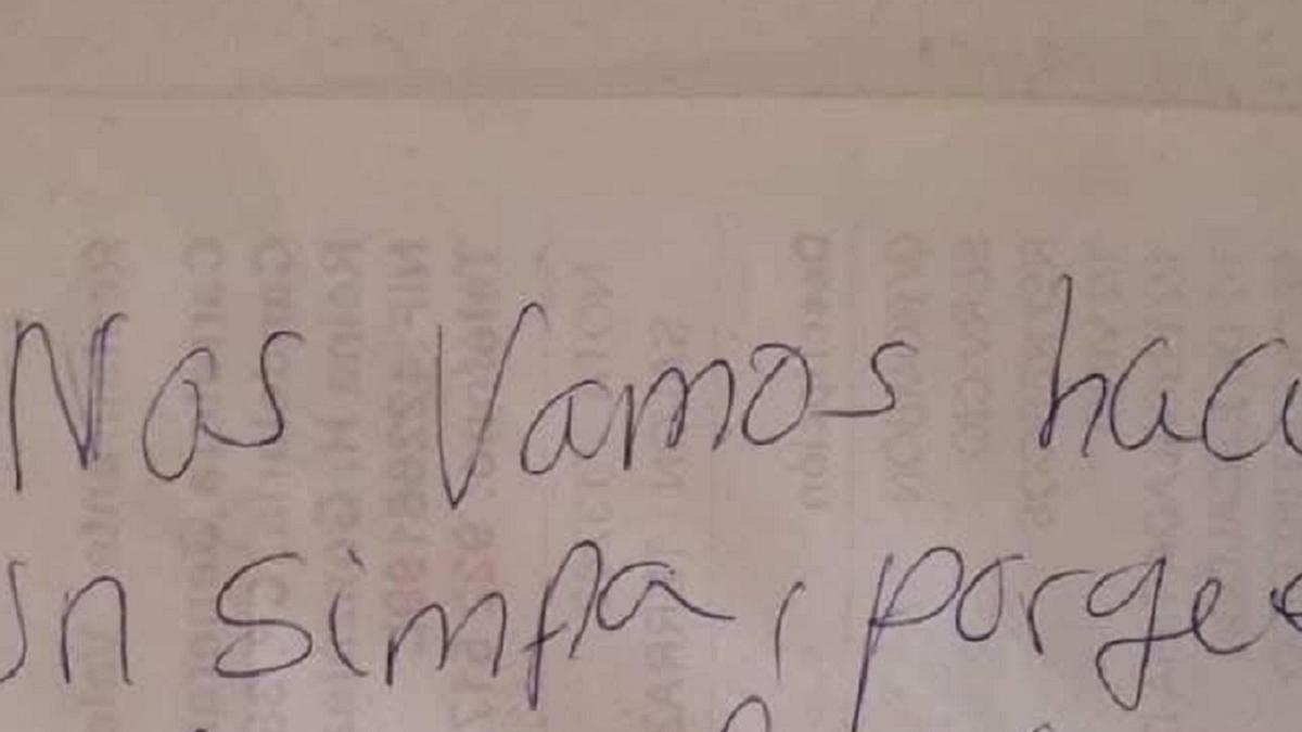 El comienzo del texto escrito tras la cuenta.