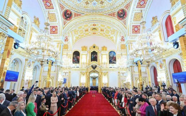 El presidente ruso Vladimir Putin, en la jura de su quinto mandato.
