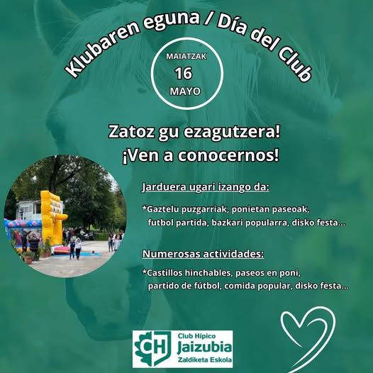 Cartel de la jornada organizada por el Club Hípico Jaizubia