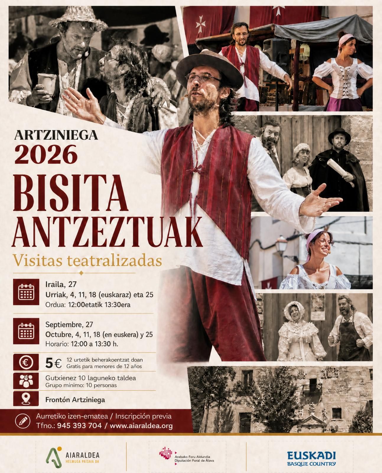 Cartel anunciador de las nuevas visitas teatralizadas en Artziniega