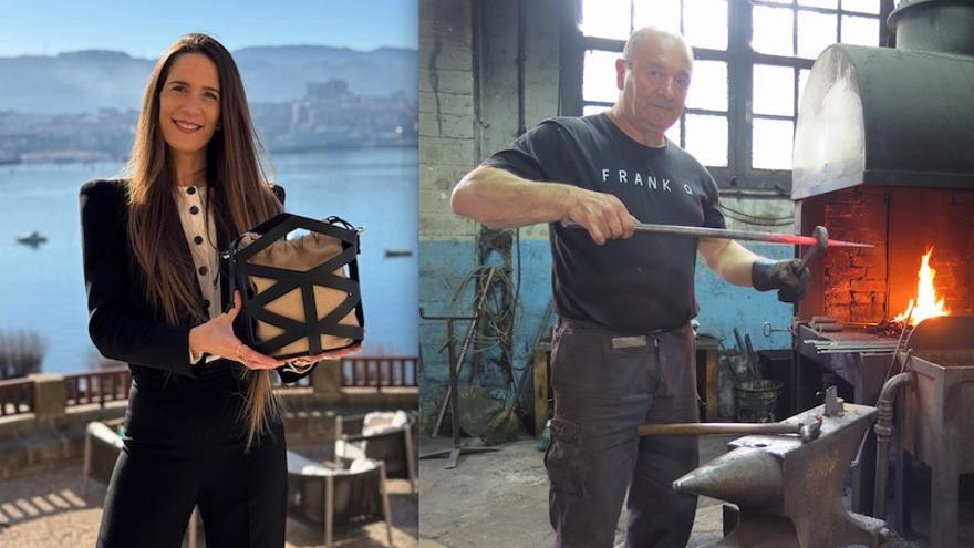 La diseñadora Naiara Elgarresta y el herrero Ricardo Mediavilla