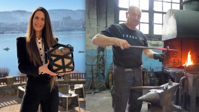 La diseñadora Naiara Elgarresta y el herrero Ricardo Mediavilla