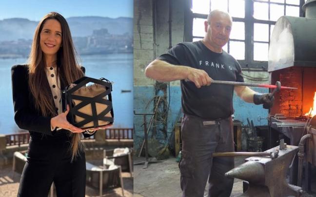 La diseñadora Naiara Elgarresta y el herrero Ricardo Mediavilla