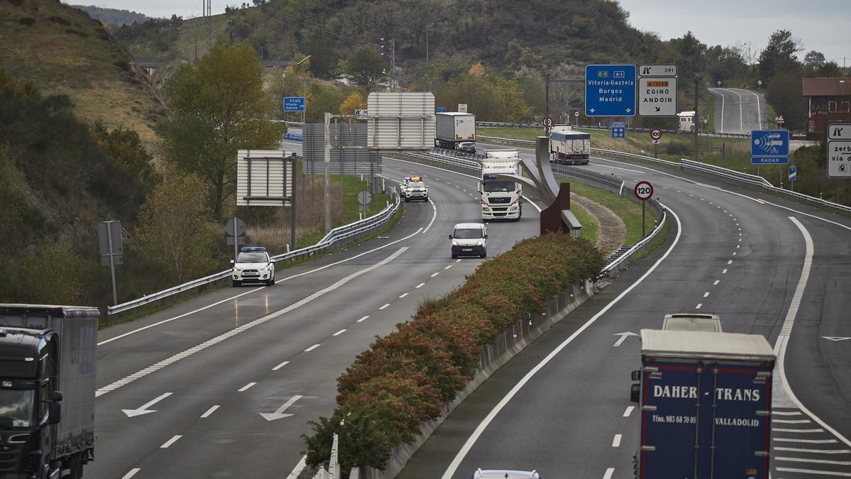 Autovía A-1, en el límite entre Navarra y Araba. Foto: Europa Press