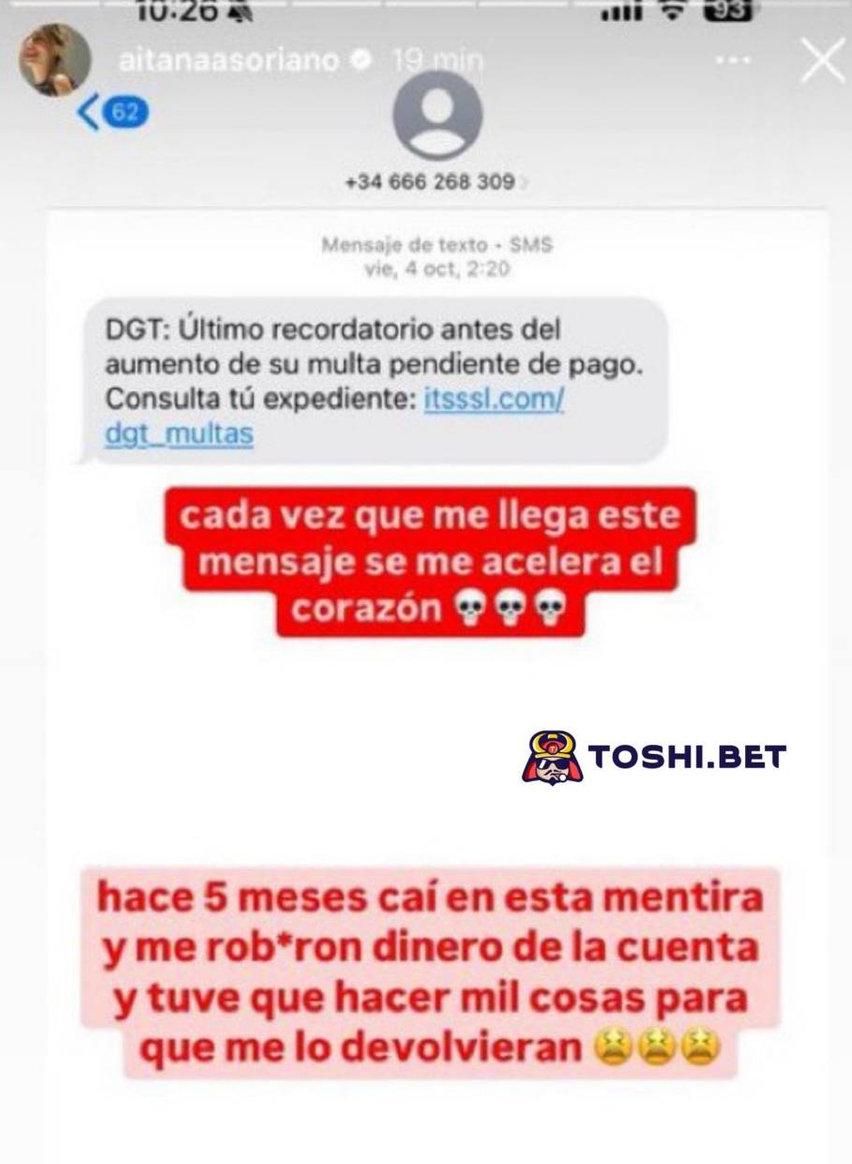 “Hace cinco meses caí en esta mentira y me robaron dinero de la cuenta”, confiesa la influencer. “Tuve que hacer mil cosas para que me lo devolvieran”.