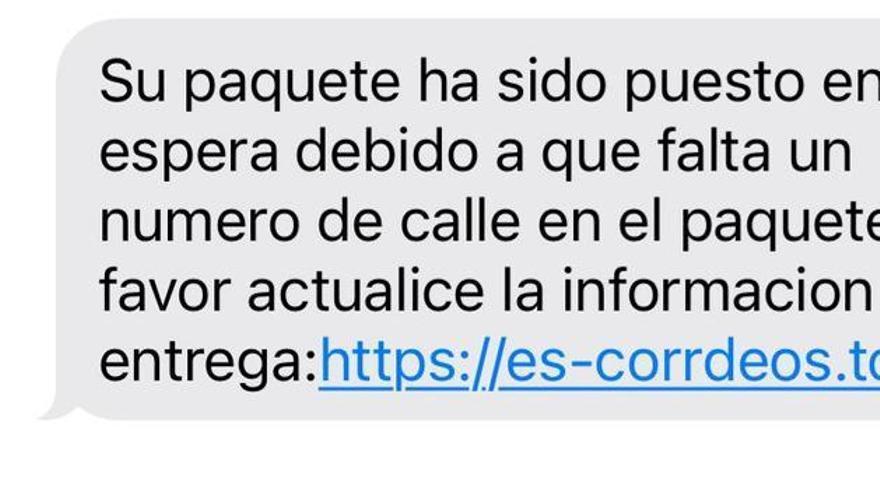 Ejemplo de SMS estafa