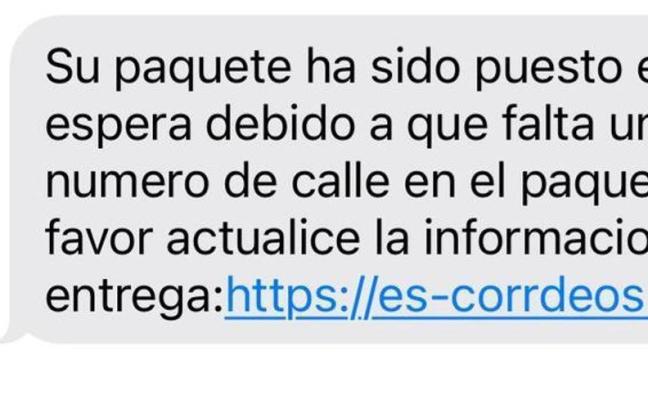 Ejemplo de SMS estafa