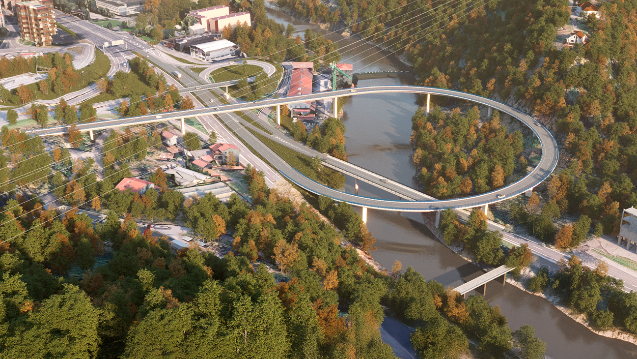 Así quedaría el nuevo enlace de la N-1 y la A-15 en Andoain / Diputación de Gipuzkoa