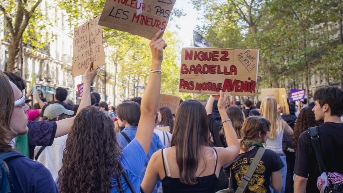 Movilización de estudiantes en Francia.