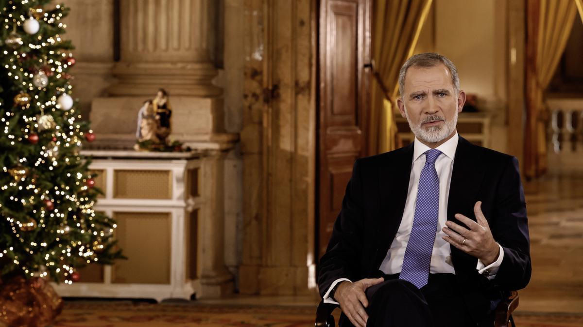 Felipe VI haló de la DANA y criticó "el ruido político" en su discurso de nochebuena