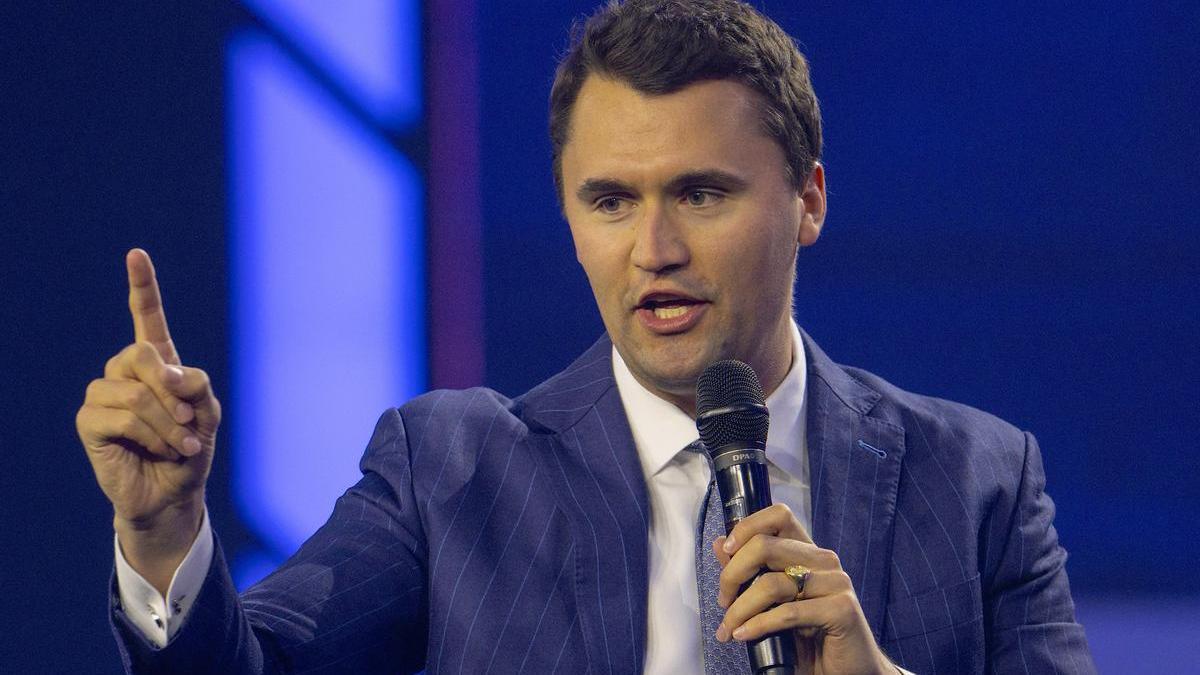 Charlie Kirk, en uno de sus discursos