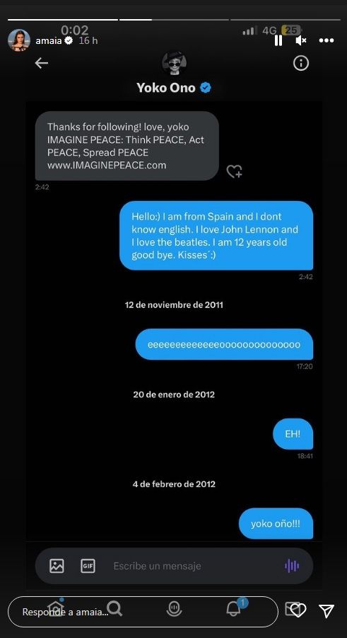 El intento de conversación con Yoko Ono.