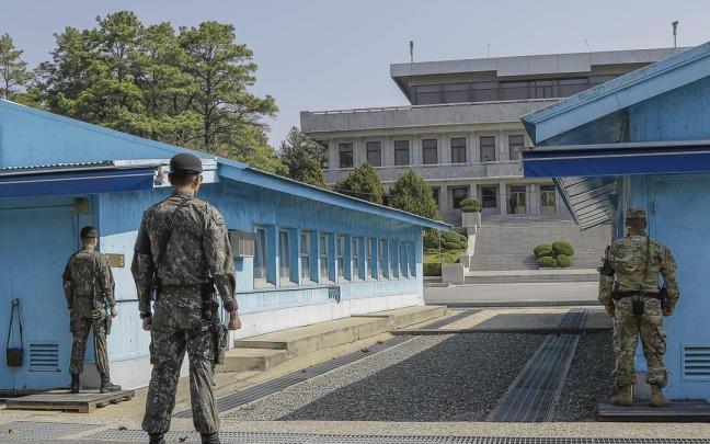 Imagen de archivo de al Zona Desmilitarizada entre las dos Coreas.