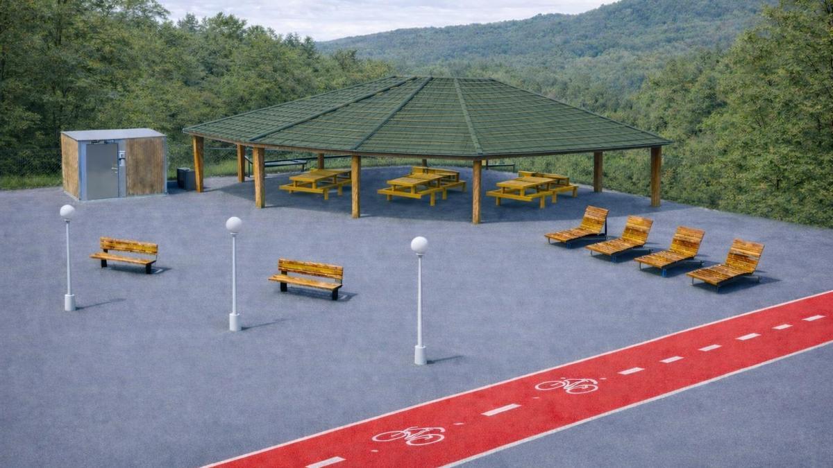 Infografía de la nueva área de descanso pensada para Lonbo, en Arrigorriaga