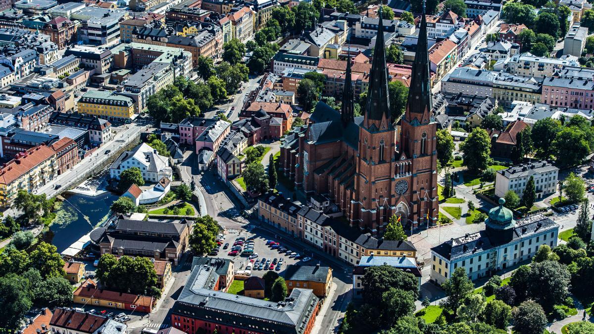 Vista aérea de la ciudad sueca de Uppsala