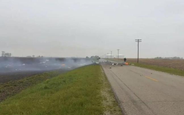 Imagen de la avioneta siniestrada tras el accidente