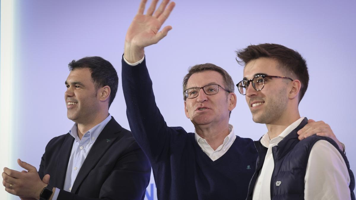 El presidente del PP, Alberto Núñez Feijóo, ayer, en un acto en la comunidad foral navarra.