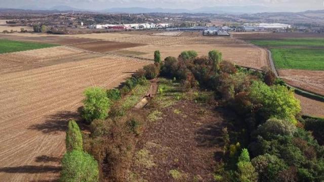 Labores de recuperación del meandro de río Zalla en Foronda