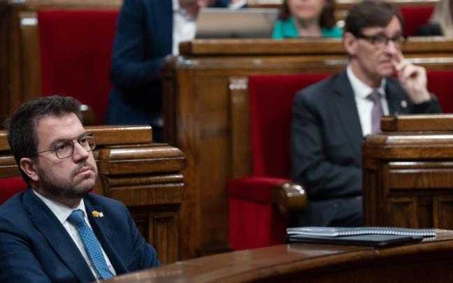 Pere Aragonés, con gesto apesadumbrado tras ver caer los presupuestos