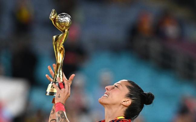 Jenni Hermoso, tras proclamarse campeona del mundo.