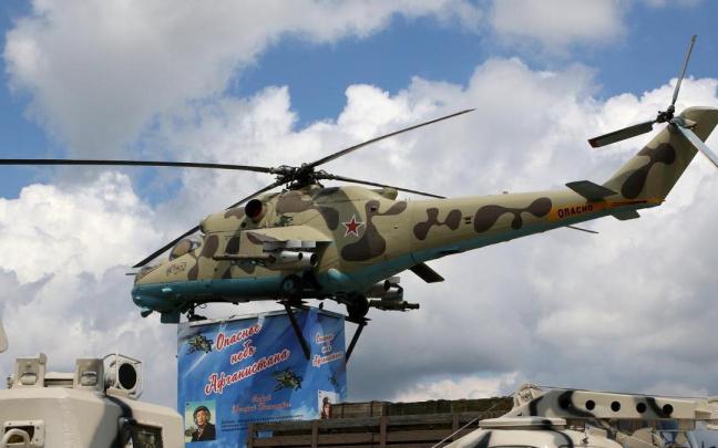 Un helicóptero Mi-8 de las fuerzas armadas rusas.