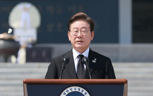 El presidente de Corea del Sur, Lee Jae-myung, durante un discurso. / EP El presidente de Corea del Sur, Lee Jae-myung, durante un discurso.