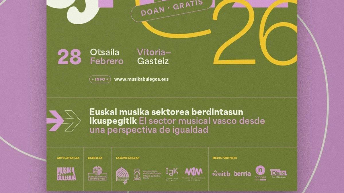 Musika sektoreko berdintasunari buruzko Hots&Hitz jardunaldiak egingo dira otsailaren 28an Gasteizen.