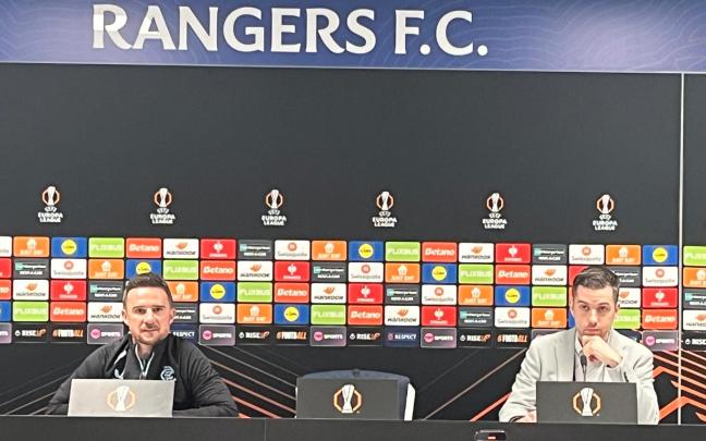 Barry Ferguson -a la izquierda-, esta tarde en la sala de prensa de Ibrox Stadium Barry Ferguson -a la izquierda-, esta tarde en la sala de prensa de Ibrox Stadium