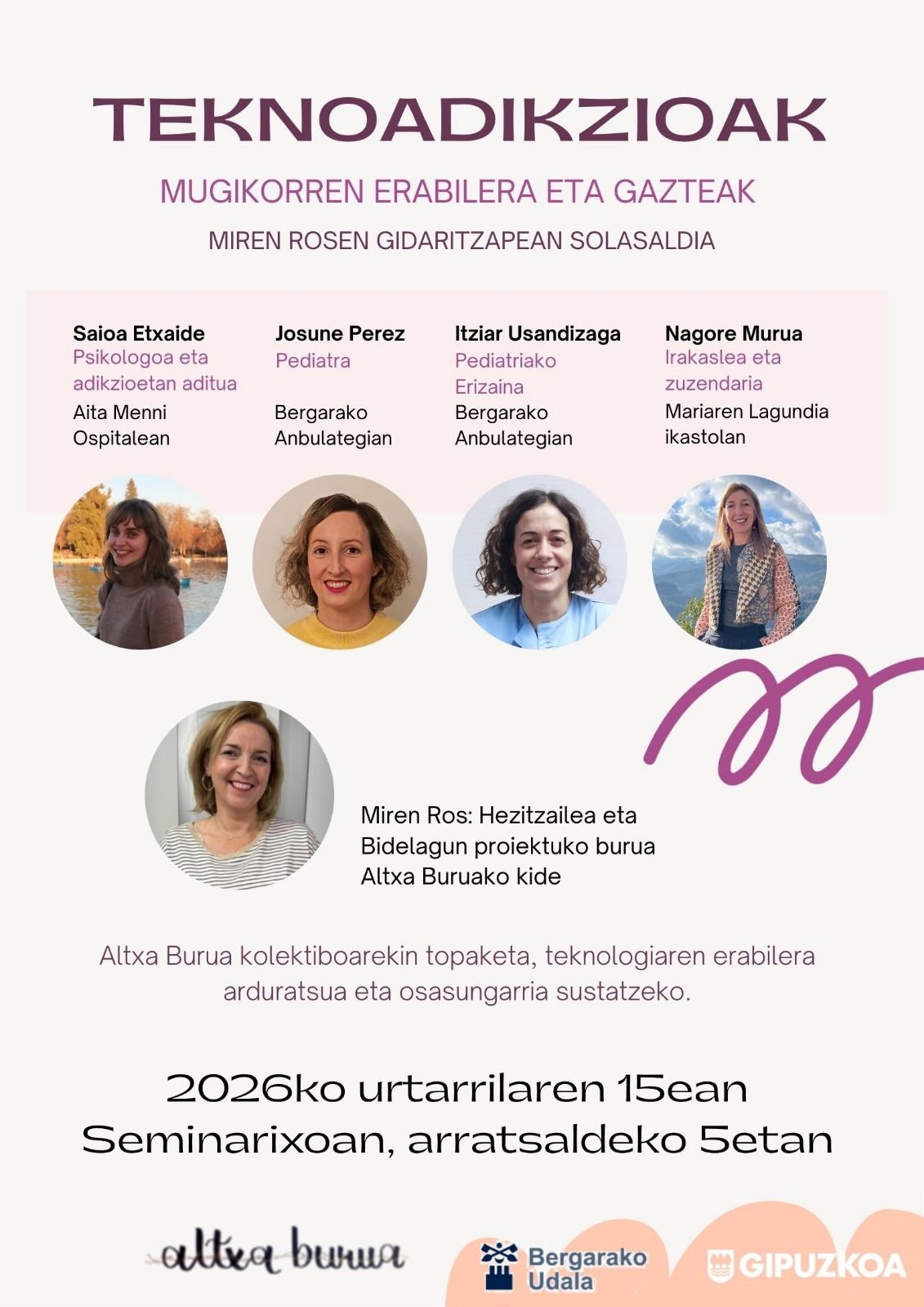 Ponentes en la charlas sobre tecnoadicciones.