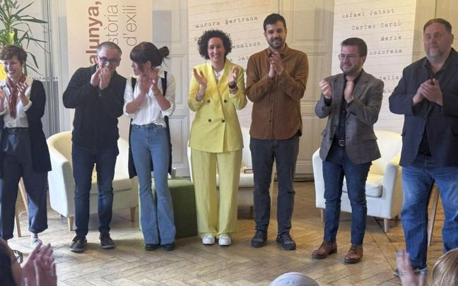 Rovira, Wagensberg, Aragonès y Junqueras en Ginebra. / Antonio Broto Rovira, Wagensberg, Aragonès y Junqueras en Ginebra.
