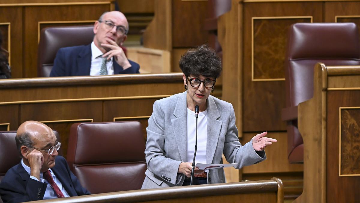 Maribel Vaquero durante la sesión de control en el Congreso.