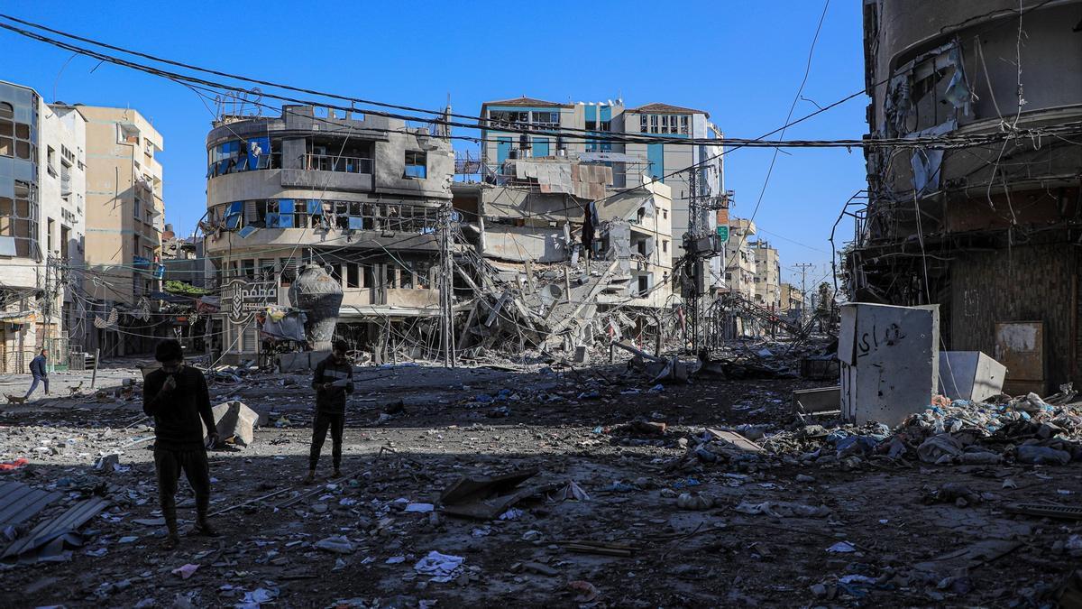 Edificios destruidos por los bombardeos del ejército israelí en Gaza, en una imagen de archivo.