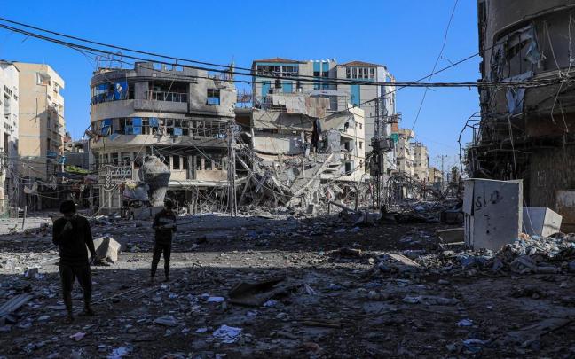 Edificios destruidos por los bombardeos del ejército israelí en Gaza, en una imagen de archivo.