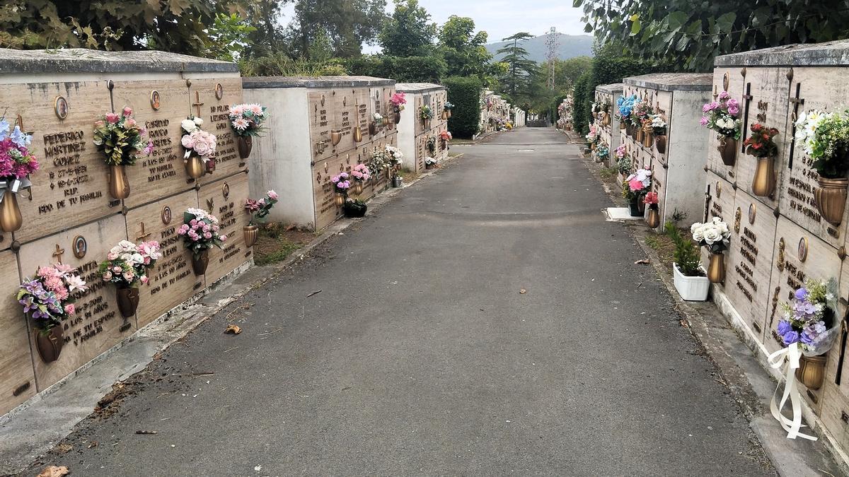 Una de las calles del cementerio viejo, donde se han registrado los desperfectos.