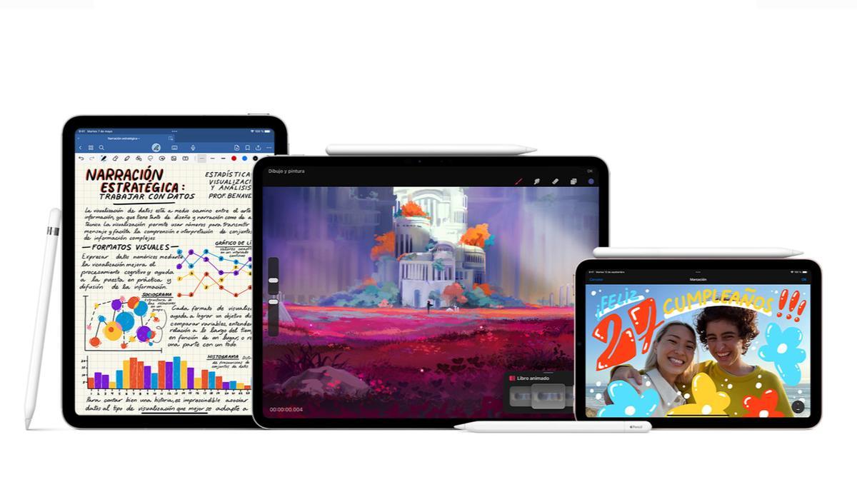 La nueva familia de tabletas iPad.