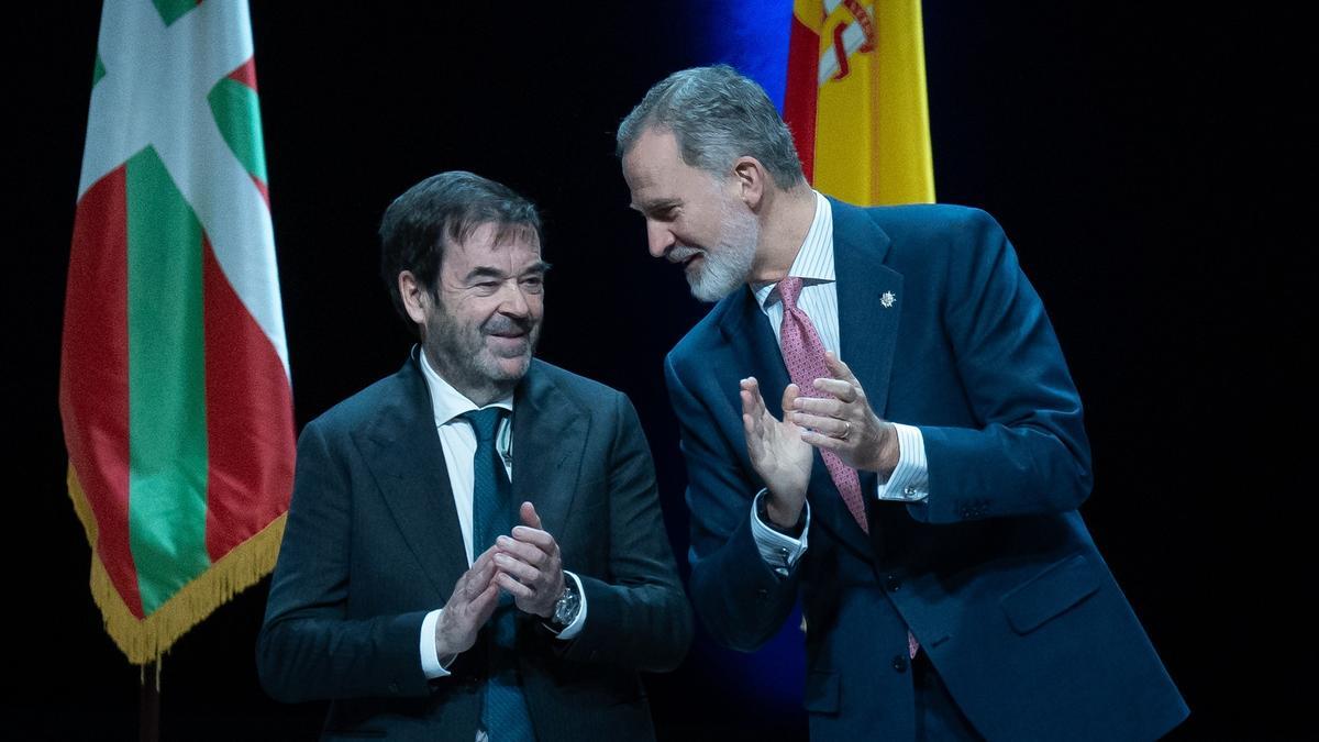 El presidente interino del CGPJ, Vicente Guilarte, en el acto de entrega de los despachos a 160 nuevos jueces.