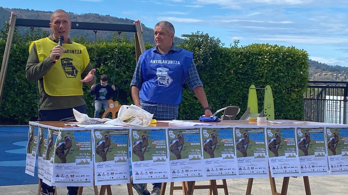 Un momento de la presentación del evento solidario de este domingo en Gamiz-Fika. E.K.E.