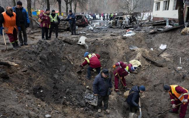 Ataque ruso con misiles en Kyiv, 13 de diciembre de 2023.