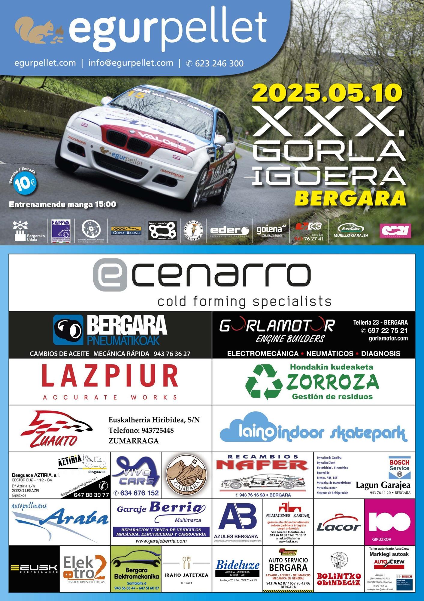 Cartel que anuncia la Subida Automovilística a Gorla.