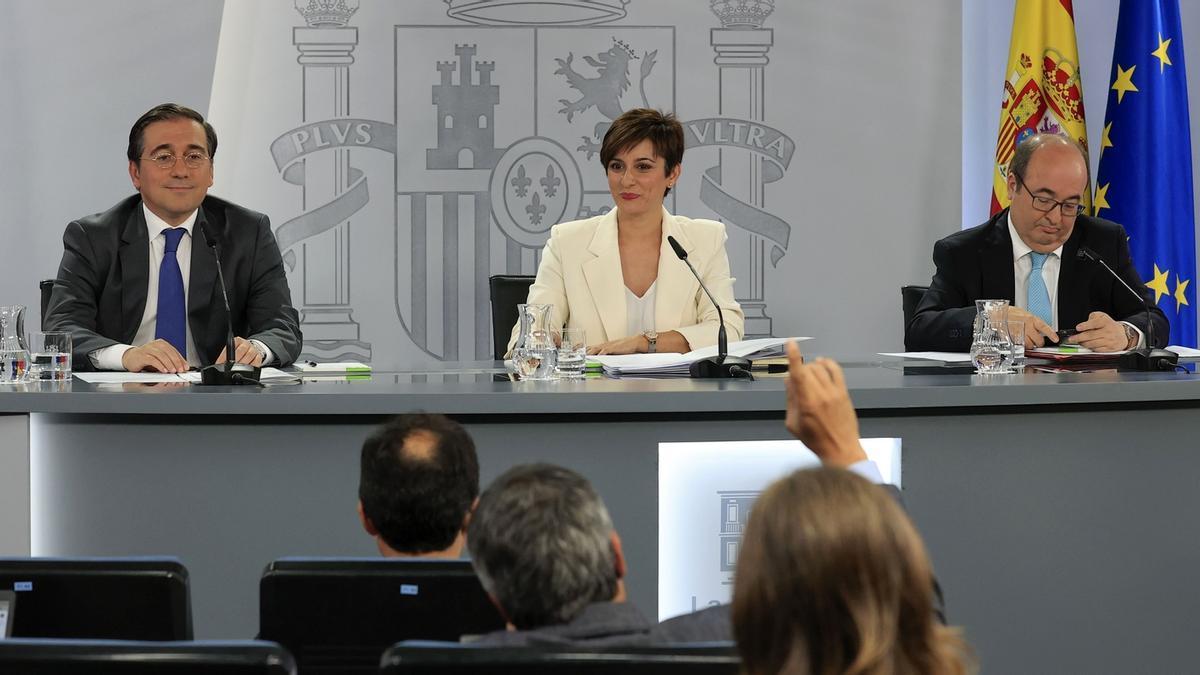 Rueda de prensa posterior al Consejo de Ministros celebrado ayer.